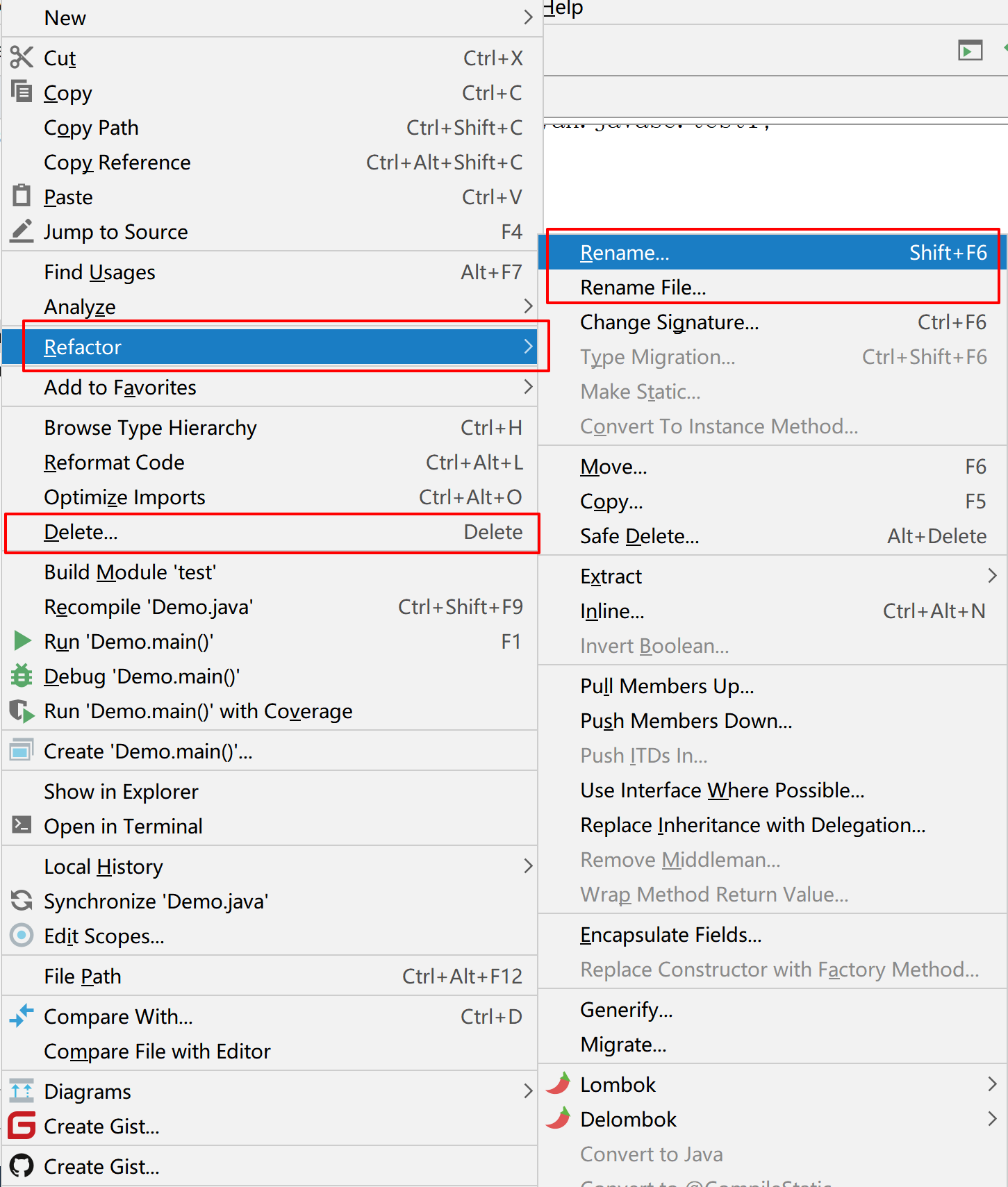 IDEA-删除和重命名