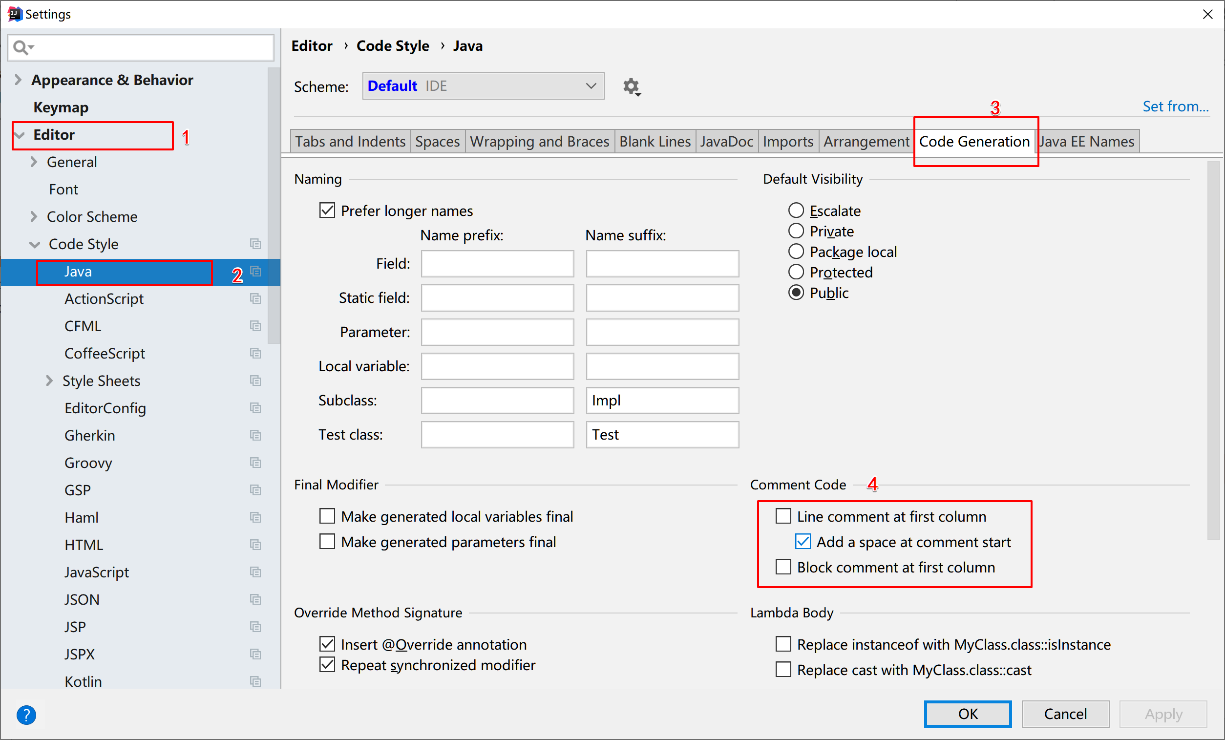 IDEA设置-单行注释