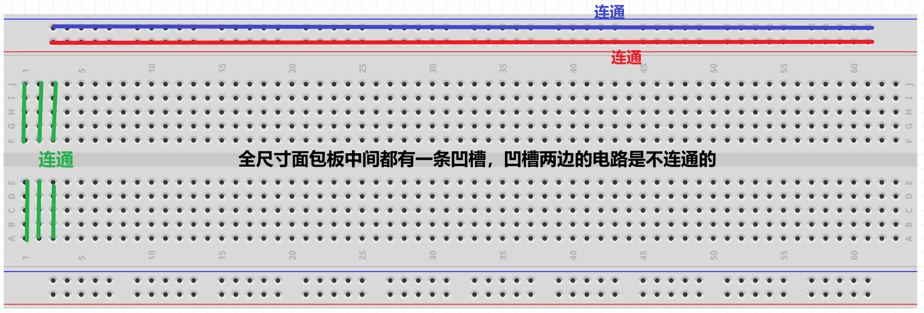 全尺寸面包板电路连通-图